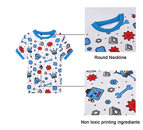 Benaive Boys Pajamas Sets 4 Pieces Toddler Boy Summer Pajama Shorts Kids Pjs Cotton Sleepwear Size 2T - image 5