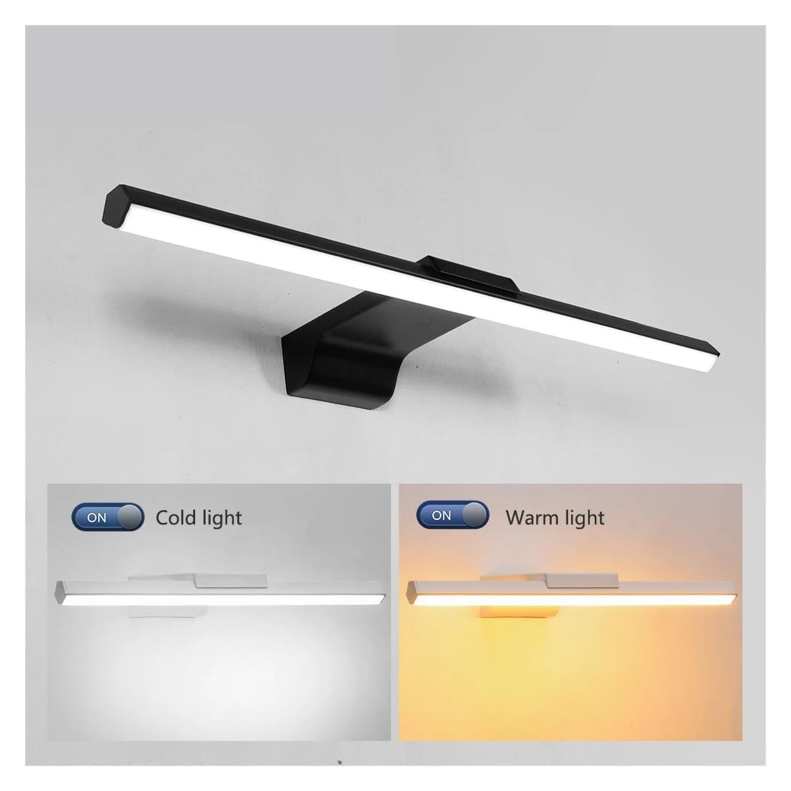 Nowoczesna lampa ścienna LED, lampa łazienkowa LED, lustro, AC85-265V, kinkiet, lampa ścienna, 3 kolory, ściemnialna, lampa wystawowa do salonu, do domu(Dimmable,BLACK_8W(40CM))
