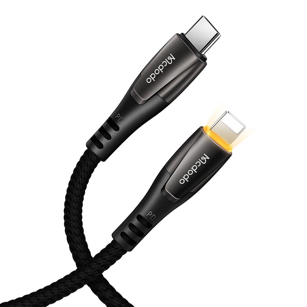 [ Type C to Phone 14 Pro Max ] Mcdodo Power Off/On LED Smart Auto Disconnect 18W PD Fast Charge Cord Nylon Braided Sync Charge USB Data 6FT Cable Compatible New Phone List Below (Black, 6FT/1.8M) (B0846W9NC4) Amazon Price History, Amazon Price Tracker