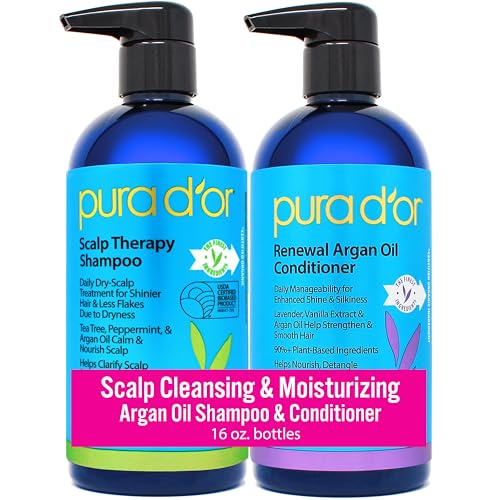 PURA D'OR Scalp Therapy Shampoo & Conditioner Set (16oz...