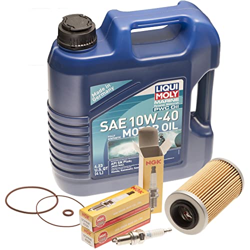 Oil Change Service Kit w/NGK Plugs for SeaDoo 4-Tec GTX GTI RXP RXT Wake 02-16