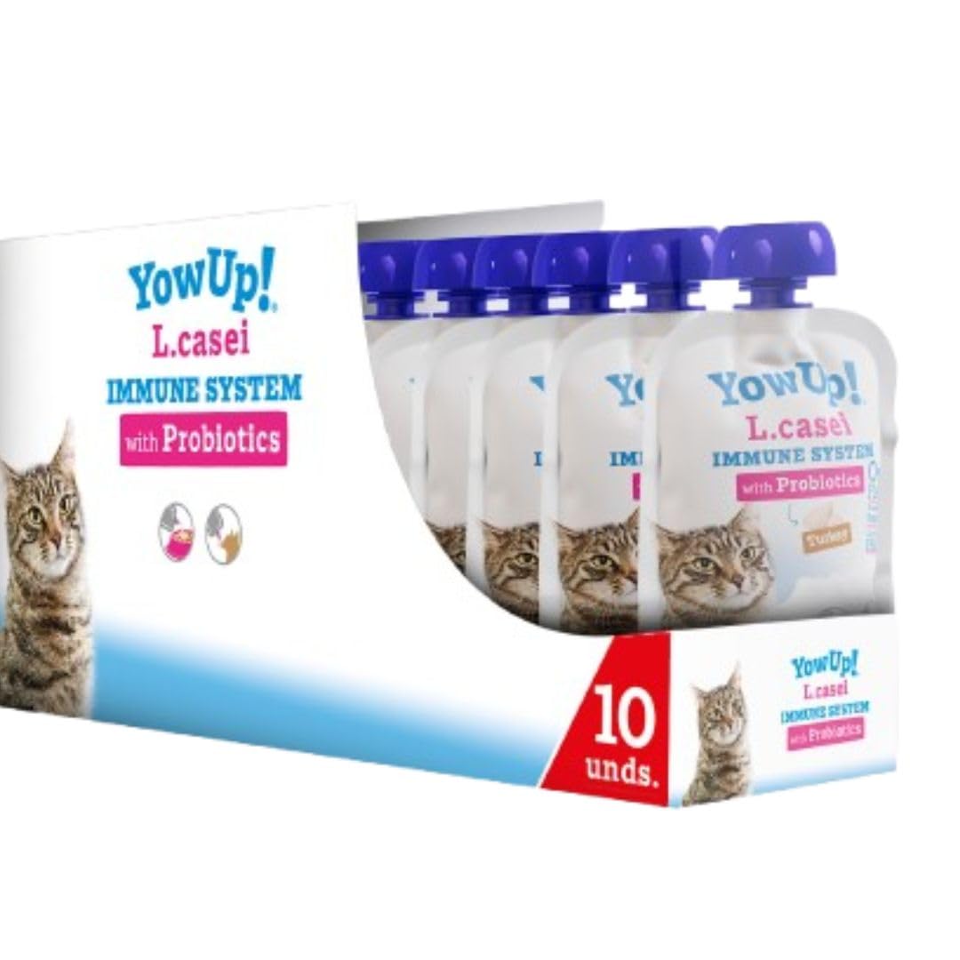 ANIMALUJOS - Yogur para Gatos LCASEI con Probióticos para Sistema Inmune - Sabor Pavo - 10 Unidades x 50g - Sin Lactosa, Ideal para Gatos con Digestión Sensible