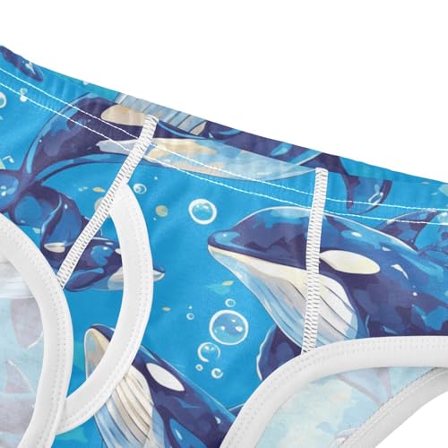 Killer Whale on Blue Toddler Boys' Cotton Training Underwear Cute Undies4