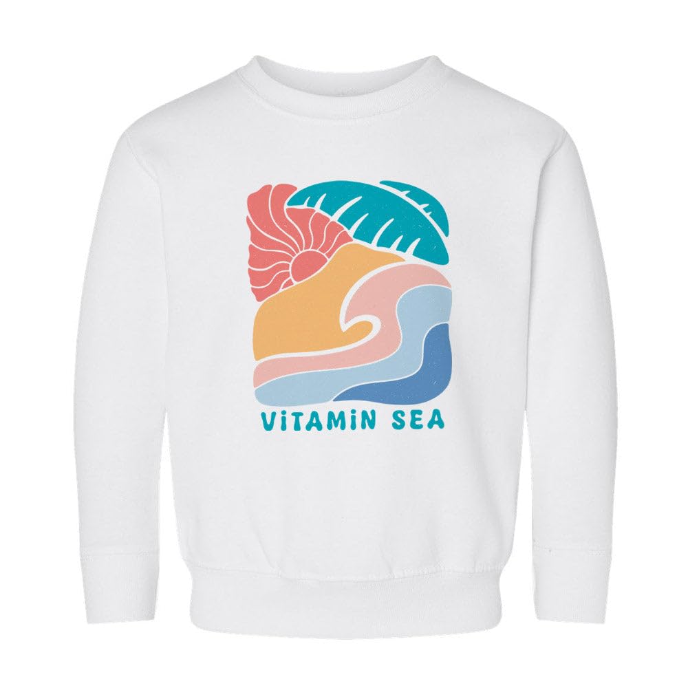 Retro Vitamin Sea Kids Sweatshirt Toddler 3T White