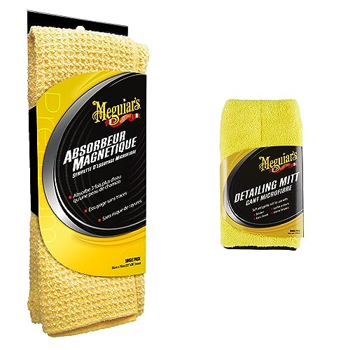 Meguiar's X2000F Absorbeur Magnétique XL Anti Trace d'Eau avec Gant Finition X1804EU