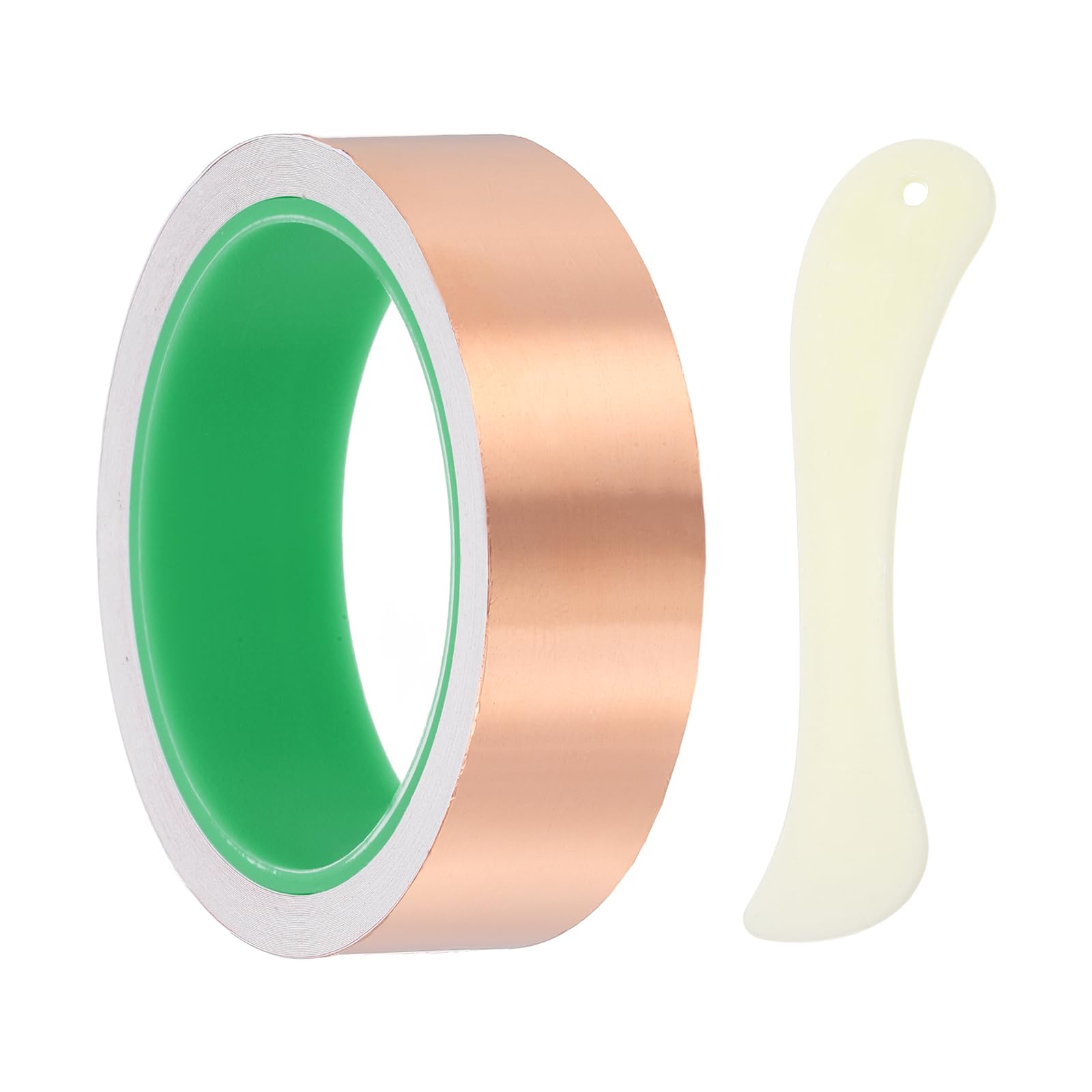 PATIKIL Copper Foil Tape, (1.18 Inch x 33 FT, Brass) (1 Set), Double Conductive Adhesive Tape with Correction Tool, Suit for - Guitar EMI/RFI Shielding/Electrical Repairs โ image 1