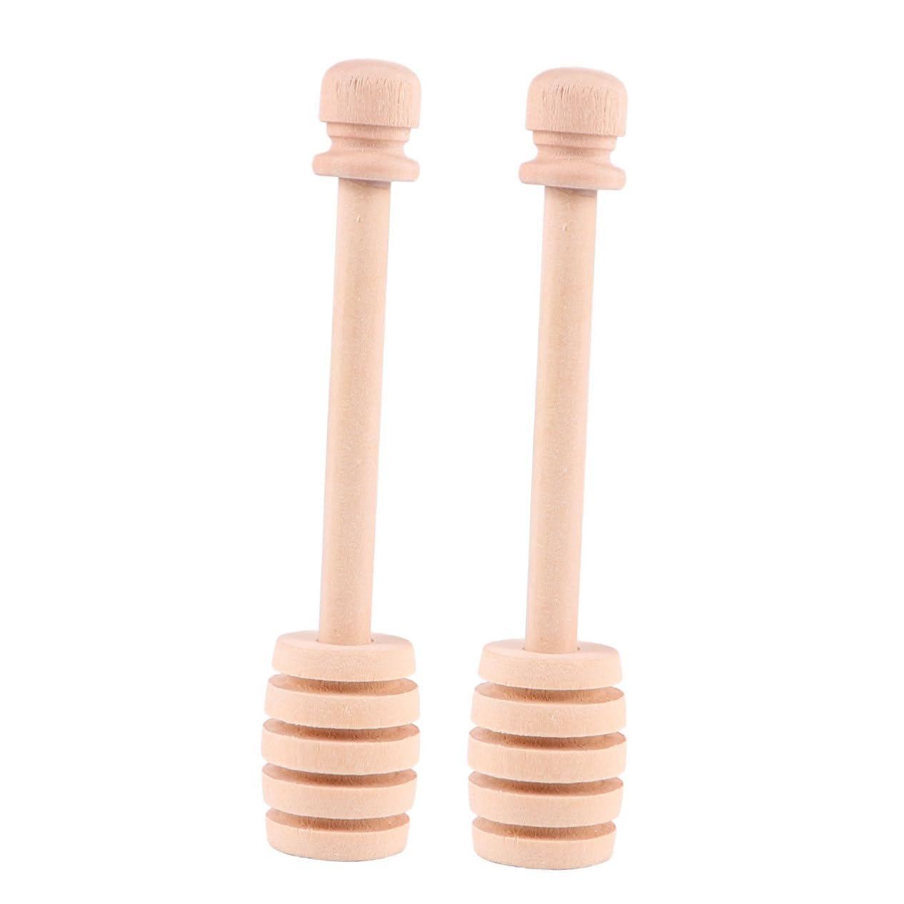 ABOOFAN 8Pcs Wooden Honey Stir Sticks End Spoon for Honey Syrup Jam Milk Stirring Reusable Kitchen Utensils Comfortable Handle for Easy Use