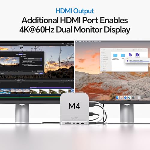 Image of Mac mini M4 Dock & Stand with M.2 NVMe 8TB SSD Enclosure, Macmini M4 Hub with HDMI 4K 60Hz, 3 USB-A 10Gbps for Mac mini M4 /M4 Pro 2024 (Mac mini M4 Dock)