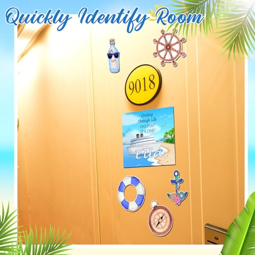 Image of Kanayu 6 Pcs Sea Cruise Door Decorations Magnetic Large Ship Decorations Magnets Anchor Cruise Decor Car Fridge Magnet Decal for Carnival Stateroom Door