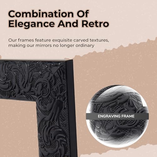 Image of LFT HUIMEI2Y Door Mirror Full Length, Wall-Mounted Mirror Black 50 inch x14 inch
