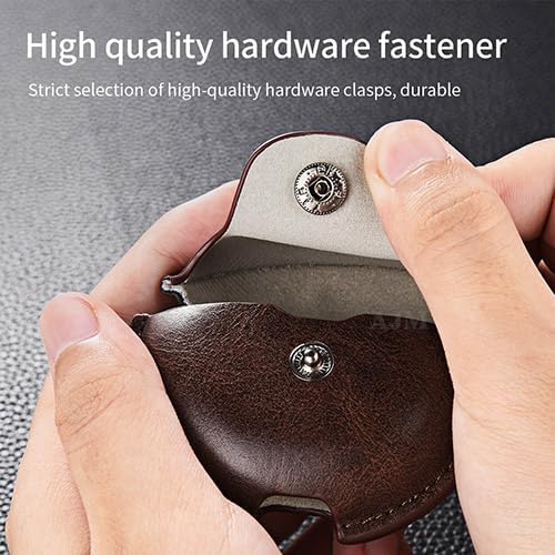 Image of AJM Shockproof Design 360 Protection Leather Case Compatible with Oppo Enco Buds 2 (Black)
