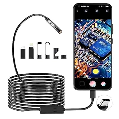 Pancellent 1920P HD Endoscopio de Inspección de Serpiente Boroscopio Tipo C Cámara de Alcance con 8 Luces LED para Smartphone Android e iOS iPhone iPad Samsung 16.5 Pies/5 M