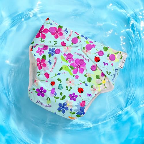 Image of SuperBottoms Swimming Diapers for Babies & Toddlers - Reusable & Adjustable Swim Diapers - Washable Cloth Diapers - Skin Friendly Fabric - Easy to Clean - Fits 3M - 3Y