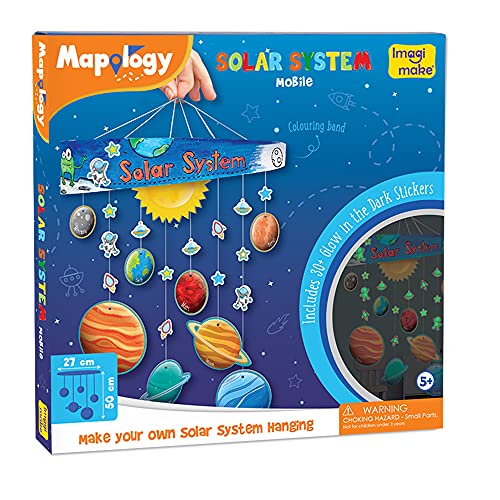 Image of Imagimake Mapology Solar System Mobile | Learning & Educational Toy | DIY Kit | Space Theme Return Gifts for Kids Age 5,6,7,8,9,10