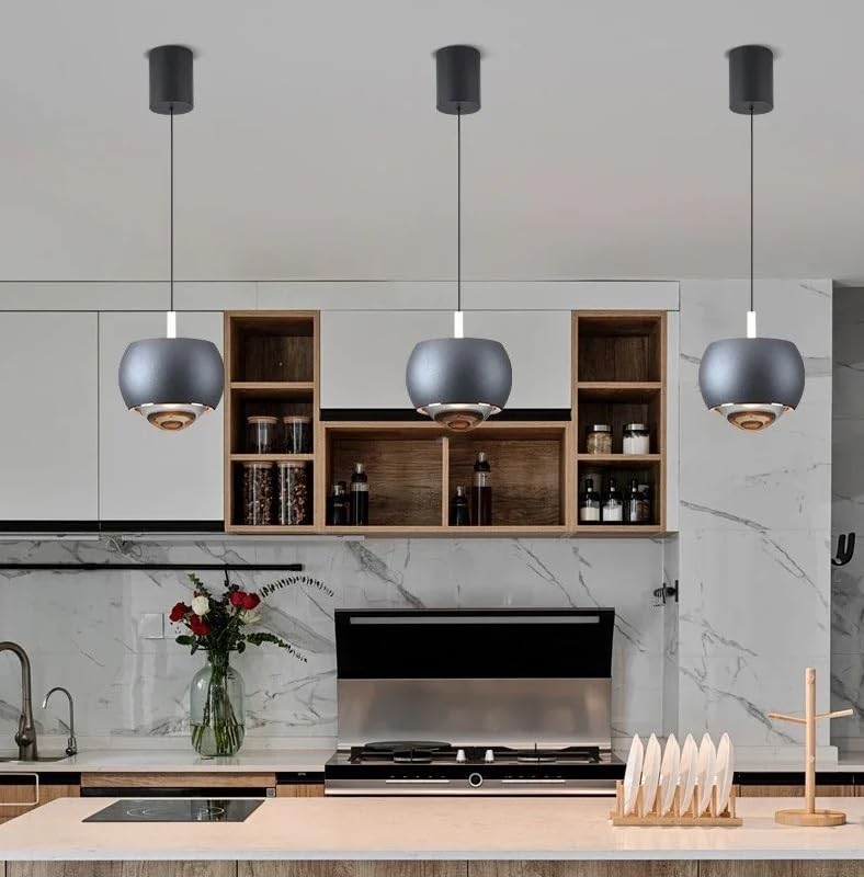 Lustre LED moderne gris de chambre coucher et luminaire salle manger