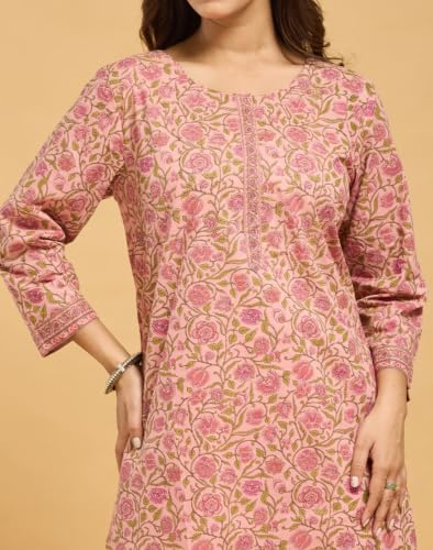 Image of Fabnu by Fabindia Women's Cotton Printed Kurta Pant Dupatta Set