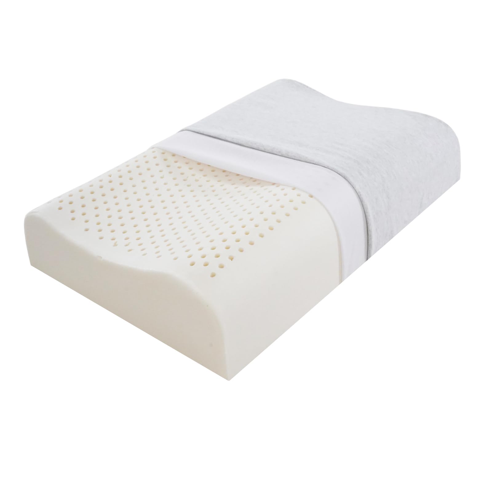 Photo 1 of Cervical Neck Pillow for Pain Relief - Ergonomic Nature Latex Foam Contour Pillows for Side, Back Sleepers, Medium Firm Pillow for Neck Support with Breathable Cover(3.9"/4.7")