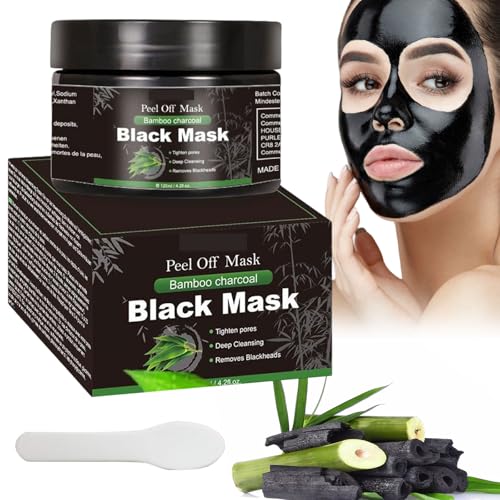 Masque Charbon Point Noir, Blackhead Remover Masque, Nettoyage en Profondeur pour Points Noirs, la saleté, l'acné, Réduction des Pores pour Hommes et...