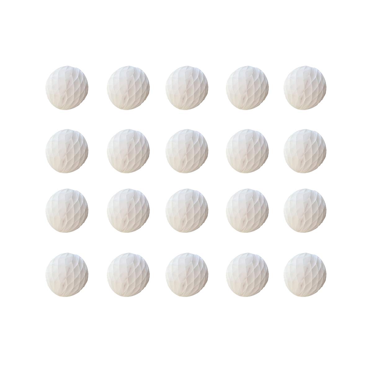 20pcs Honeycomb Flower Balls - Party Decor, Tissue Paper Pom Poms for Birthday, Wedding &amp; Home (3inch, White)