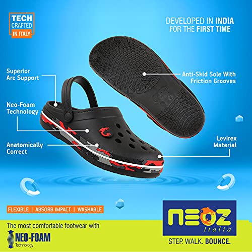 Image of NEOZ Men's Casual Clogs /Sandals with Adjustable Back Strap for Adult | Comfortable & Light Weight | Stylish & Anti-Skid | Waterproof & Daily Flipflops