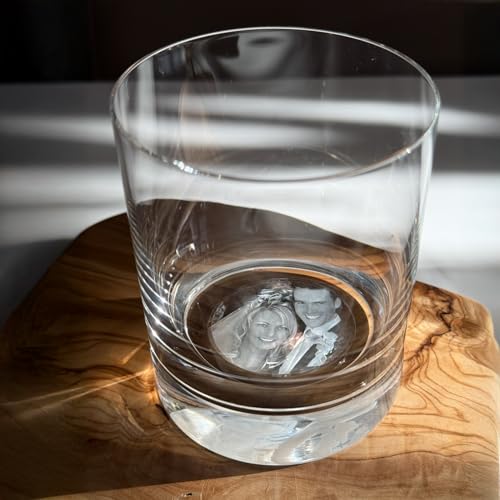 contento | Whisky-Glas personalisiert – FOTO‑Gravur im Glasboden – eigenes Bild im Boden...