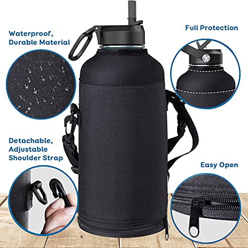 Image of Coolflask Water Bottle Holder for 87oz Jug Flask - Carrying Pouch With Detachable Adjustable Padded Shoulder Strap - Carry, Protect and Insulate Your Flask for Sports /Outdoor
