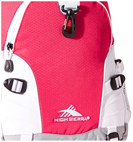 High Sierra Loop-Backpack, School, Travel, or Work Bookbag with tablet-sleeve, Pink Punch/White/Ash, One Size - Thumbnail 3