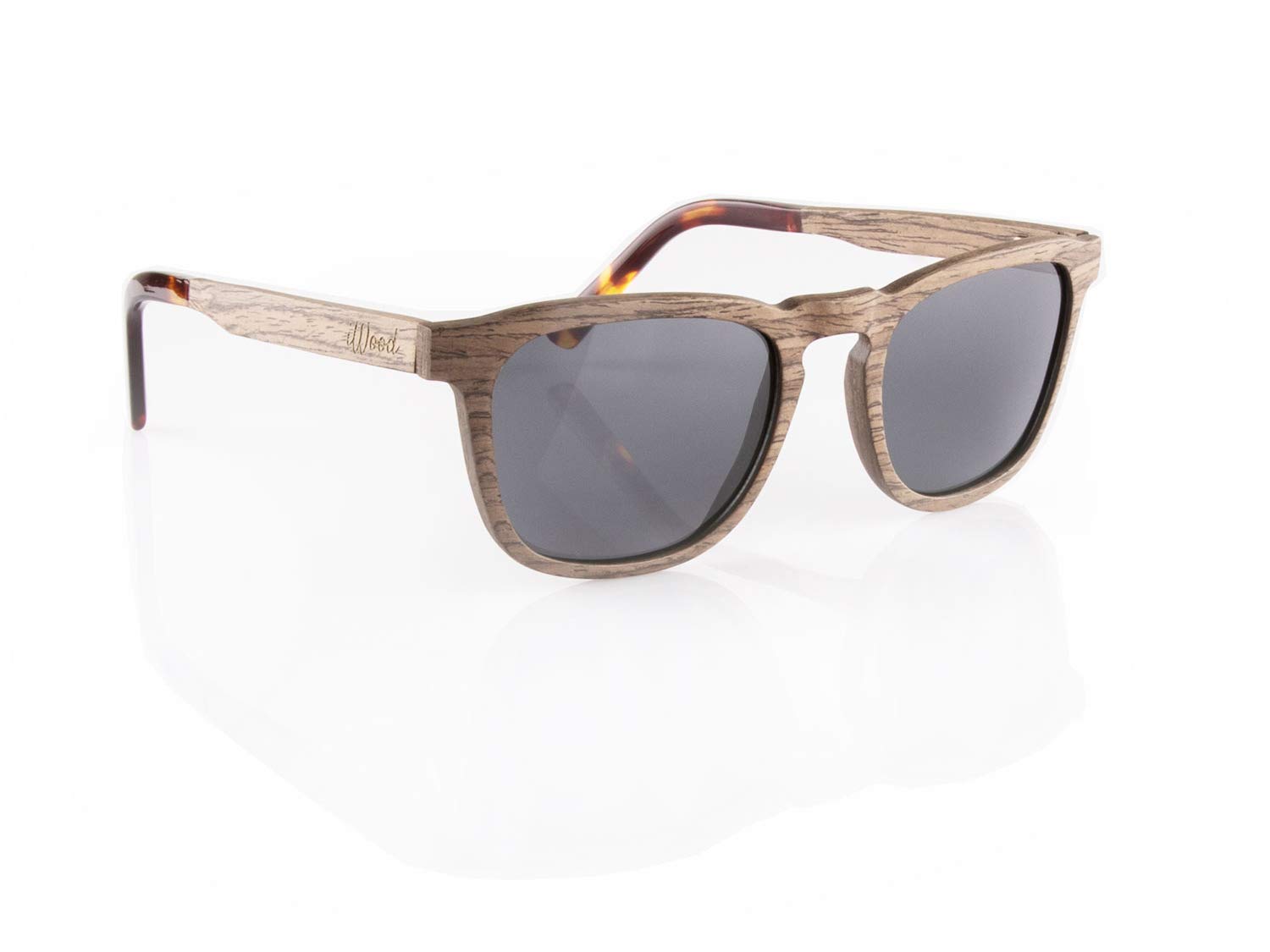 iWood Sonnenbrille aus Holz/Echtholz/Echtholzbrille/Holzbrille - Modell 06 Walnuss - für Damen und Herren - UV400 mit Polarisationsfilter (polarisiert) - Brillenmanufaktur aus Deutschland