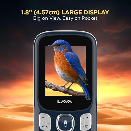 Image of Lava A3 King Dual Sim Keypad Mobile Phone | 1750mAh Big Battery | 1.8 inch Large Display | 7 Languages Read & Write Support | Vibration Alert (Dark Blue)