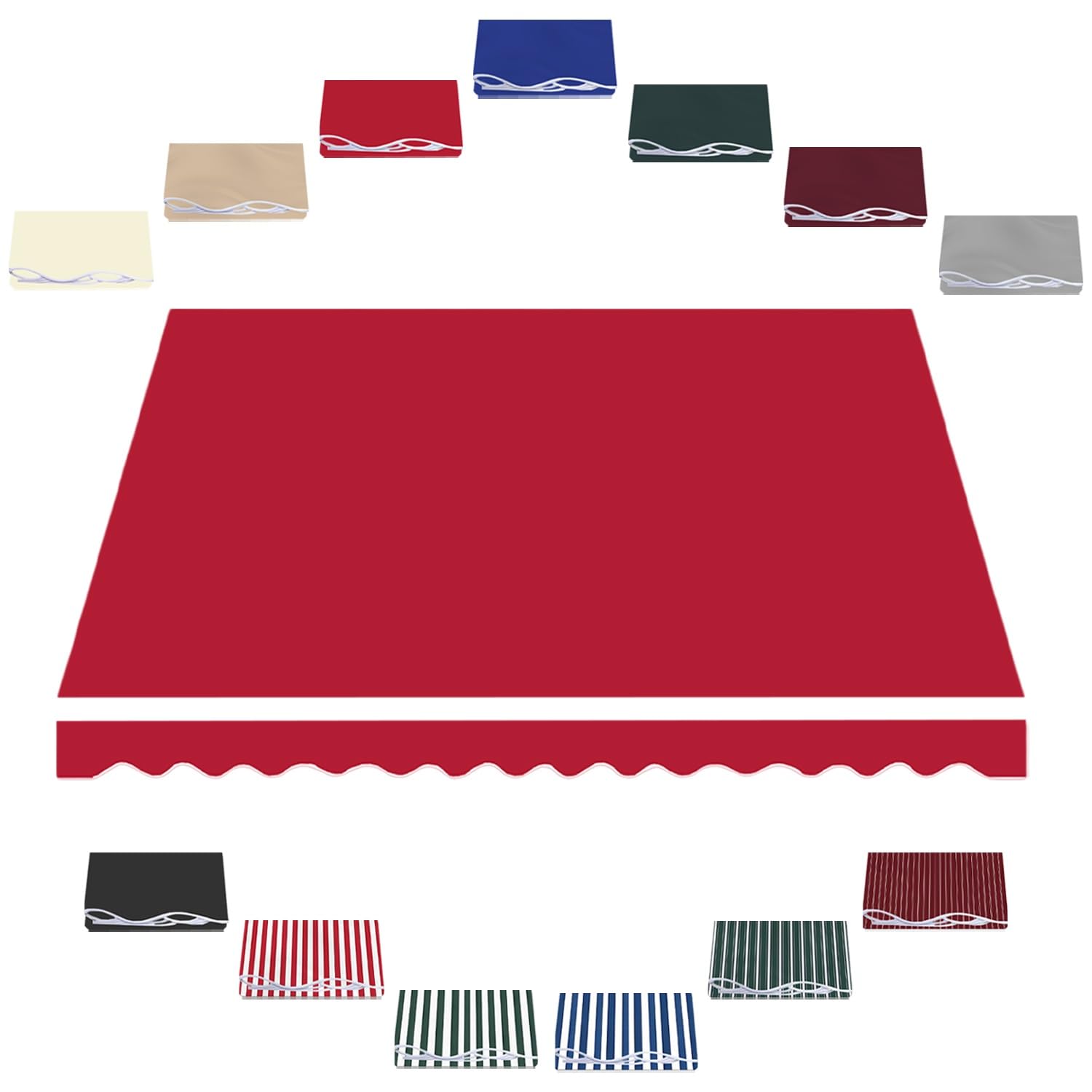 Toile de rechange haut de gamme pour auvent de terrasse avec housse durable de balcon
