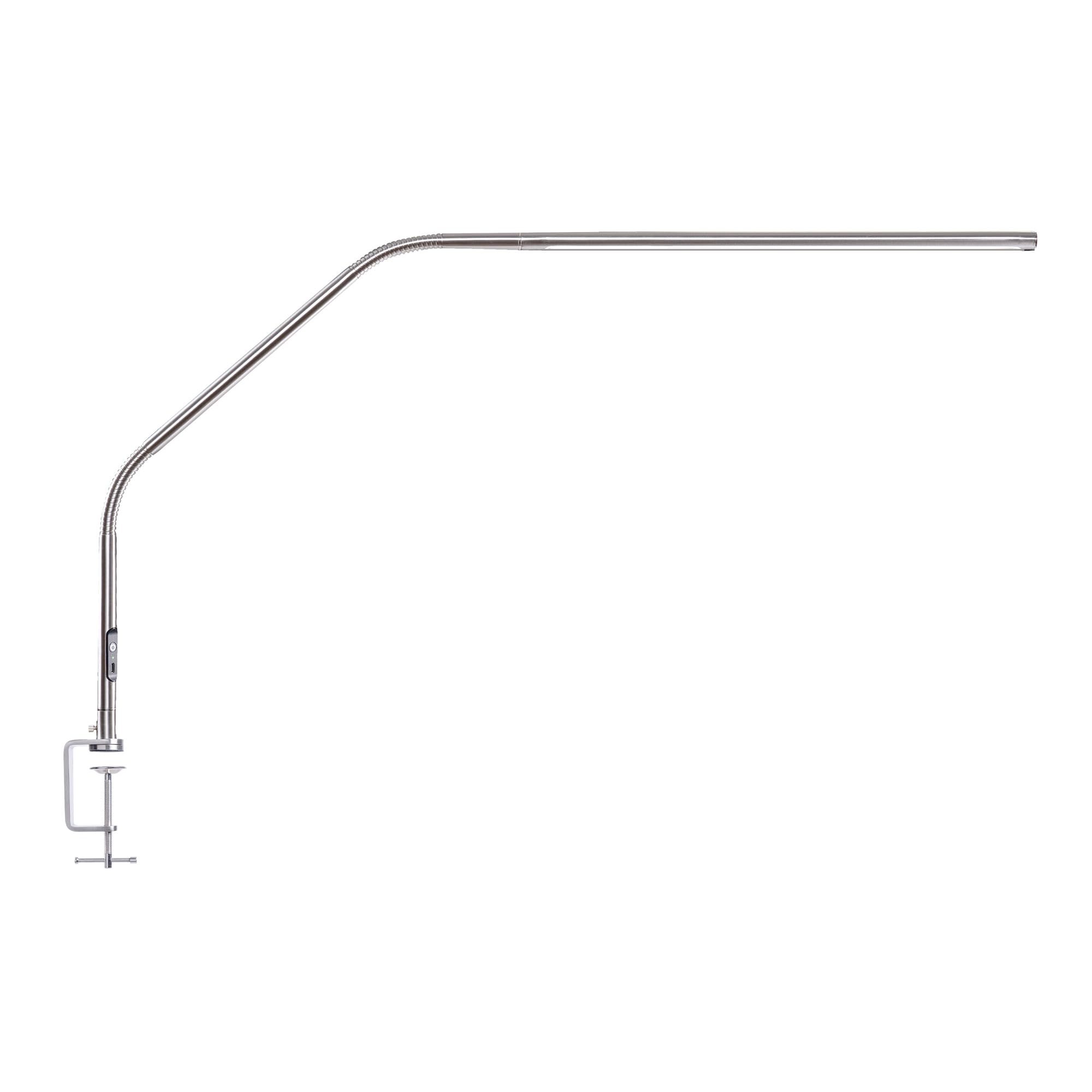 Daylight Slimline 4™ LED Table Lamp – 6000K, 3200 Lux, 4 Brightness Levels, USB-C Charging Port, Anti-Glare Diffuser, Adjustable Desk Light for Art, Crafts, Sewing & Nail Salon, Brushed Steel