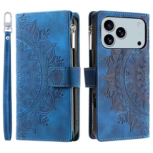 Étui portefeuille iPhone 17 Pro Max bleu : ne perdez plus vos cartes ni vos pièces