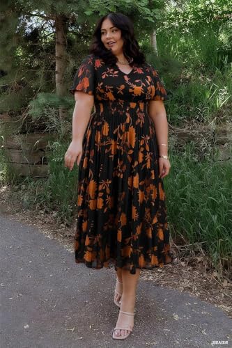 Image of TIYOMI Plus Size Velvet Dress for Women Formal Cocktail Satin Dresses for Wedding Guest XL-5XL (14W-28W)
