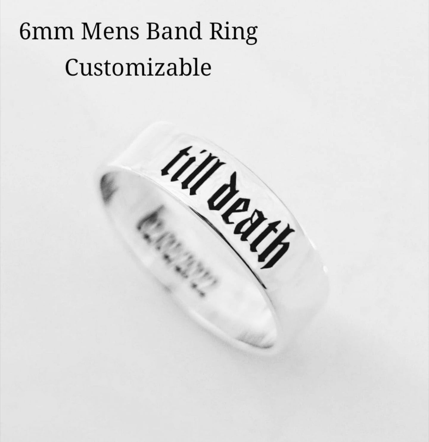 Custom Engraved “Till Death” Ring for Women & Men – 3mm, 4mm, 6mm Band – Personalized Wedding Band, Promise Ring, Couples Ring