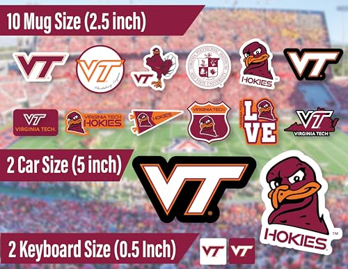Image of Virginia Tech Stickers Decals VT Merch Gifts Hokies Car Water Bottle 14 pc