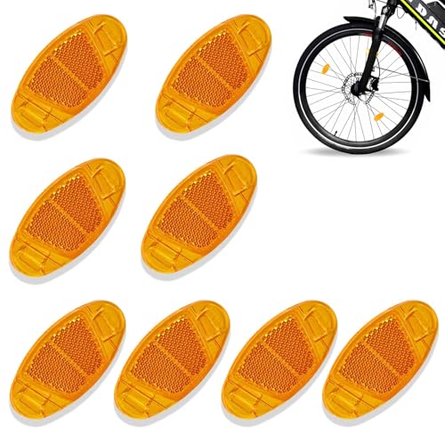 Katzenaugen Reflektoren Fahrrad, Reflector de Rueda de Bicicleta, Reflector de Bicicleta, 8 Piezas Reflectores para Radios de Bicicleta, Bicicleta Luces Reflectantes, Reflector de Radios de Bicicleta