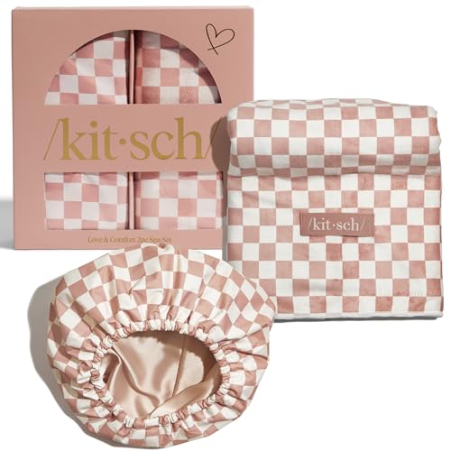 Kitsch Love & Comfort 2PC Spa Set - Satin Lined Reusable Waterpro...