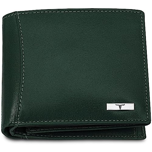 Oliver Leather Wallet for Men, Aniline Green, Contemporary