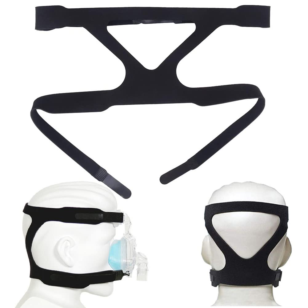Universal Headgear Strap Full Mask Replace Part CPAP Ventilator Headband (Without Mask) - Black