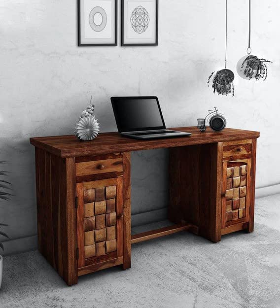 wopno Furniture Pure Sheesham Wooden Study Desk Computer Laptop Table