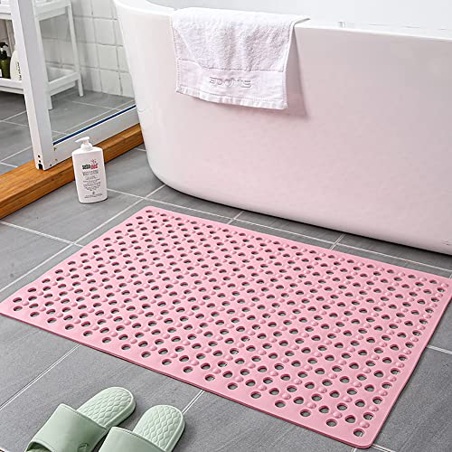 XWJOYW Alfombrilla de baño Antideslizante y antimoho, de PVC, antibacteriana, con ventosas y Orificio de Drenaje (40 x 100 cm)