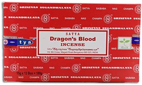 Nag Champa Incense Stick Packs - Hand Rolled & Non-Toxic - Perfect for Meditation and Yoga - Home Fragrance Gift Pack - 15g, Set of 12 Packs (Assorted Pack) (Dragon's Blood)