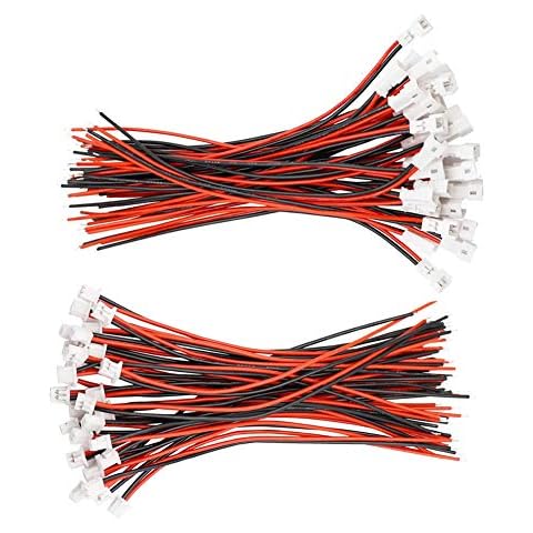 YIXISI 25 Pairs JST-PH 1.25mm 2-Pin Micro Electrical Male and Female Connector Plug with 10 cm Wire Cable Cover