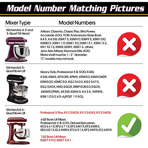 6 Quart Kitchenaid Mixer Attachments, Flex Edge Beater Paddle with Scraper for 6 QT Bowl-lift Kitchenaid Stand Mixer,Mixer Accessory Replacement