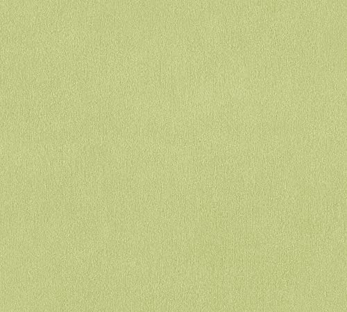 A.S. Création Tapete Grün 383747 Uni Vliestapete Hellgrün Einfarbig Wohnzimmer Kinderzimmer 10,05x0,53m Made in Germany