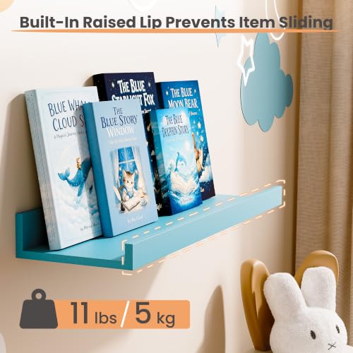 Image of upsimples Floating Shelves for Wall Decor Storage, Multicolor, 6Pcs, 15.7''