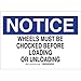 Brady 73632, 14"x20" Fiberglass Wheels Must Be (Mirror) Wheels Must Be Chocked. Sign, Pack of 6 pcs