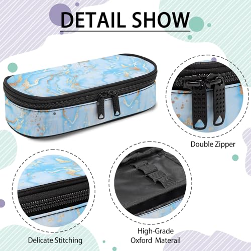 Image of Marble Pencil Case for Boys Girls, Large Capacity Pencil Pouch for Kids Teen, Back to School Pencils Box Pen Bag with Zipper, Pen Case Stationery Organizer for Middle Elementary High School