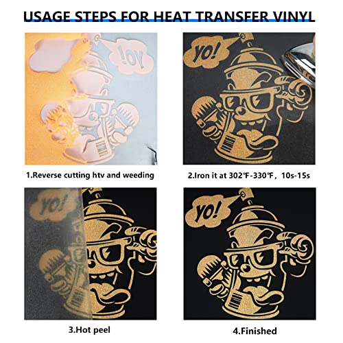 Image of FUNKAKA Glitter Fluorescent Orange Yellow HTV Heat Transfer Vinyl Rolls, 12 inch x 10ft PU Iron on Vinyl for T-Shirts, Glitter HTV Vinyl for All Cutter Machines Easy to Cut & Weed for DIY Design