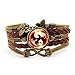 ldygefow Gewebtes Armband-Brennen Flammenfliegen Phoenix Tier Zeit Edelstein Armband Multi Layer Hand Gewebt Glaskombination Schmuck Damen Modeschmuck,Kaffee